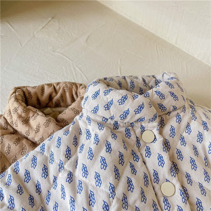 -キッズ プロバンス リーフ キルティング ジャケット アウター【mh0000284】 - mamahalo shop - ショートコート・ジャケット・ジャンパー -  べビー服 - 子供服 - 男の子 - 女の子