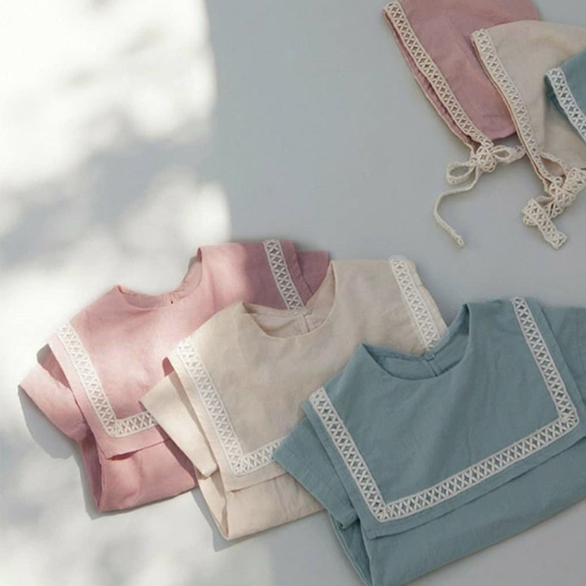 -ベビー セーラーカラー ロンパース 帽子 セット【mh0000456】 - mamahalo shop - 半袖ロンパース -  べビー服 - 子供服 - 男の子 - 女の子