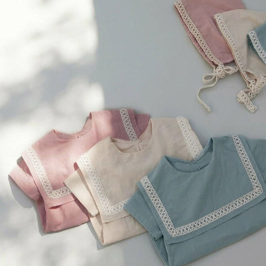 -ベビー セーラーカラー ロンパース 帽子 セット【mh0000456】 - mamahalo shop - 半袖ロンパース -  べビー服 - 子供服 - 男の子 - 女の子