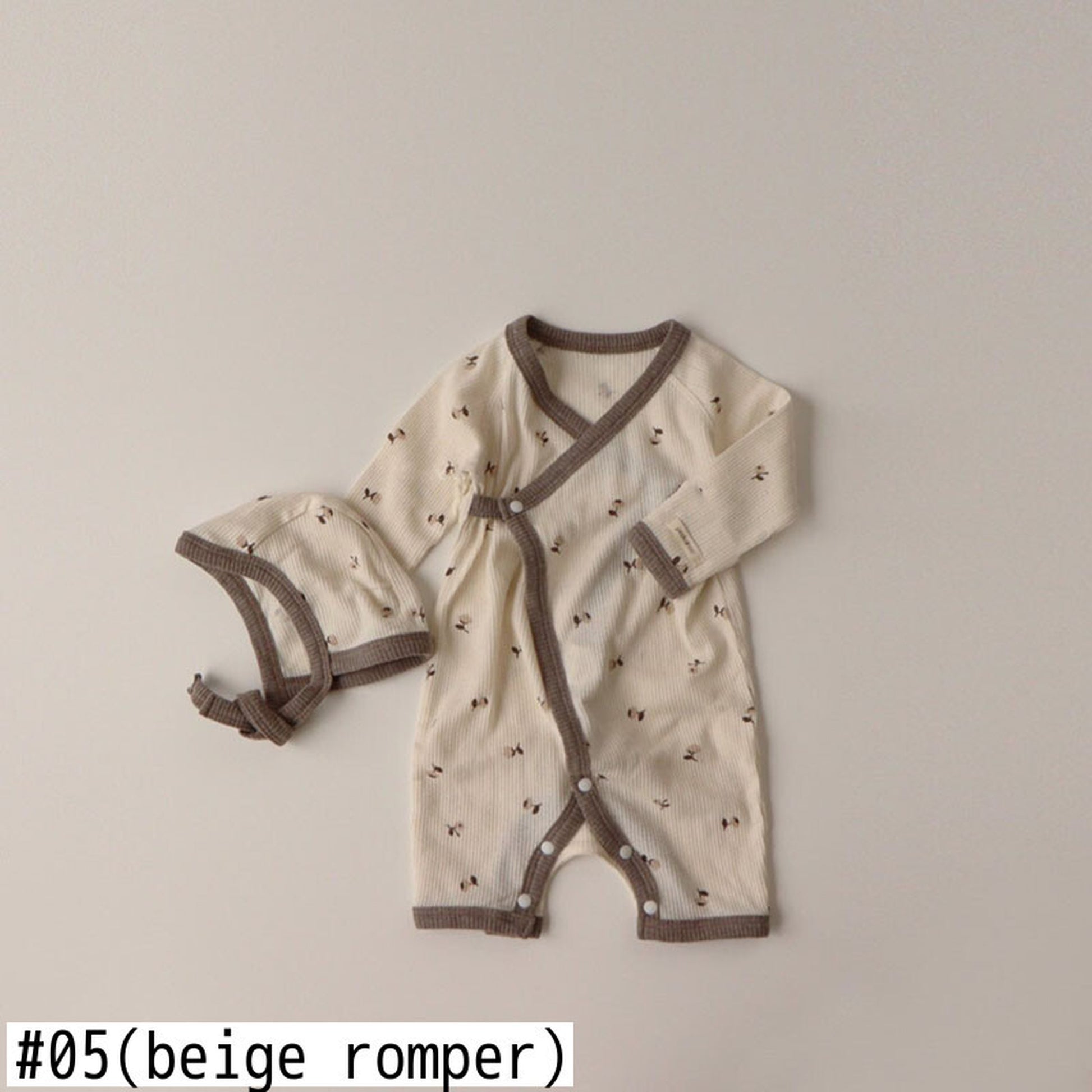 -ベビー フラワー セットアップ ロンパース トップス パンツ 帽子 ヘアバンド - mamahalo shop - ロンパースセットアップ -  べビー服 - 子供服 - 男の子 - 女の子