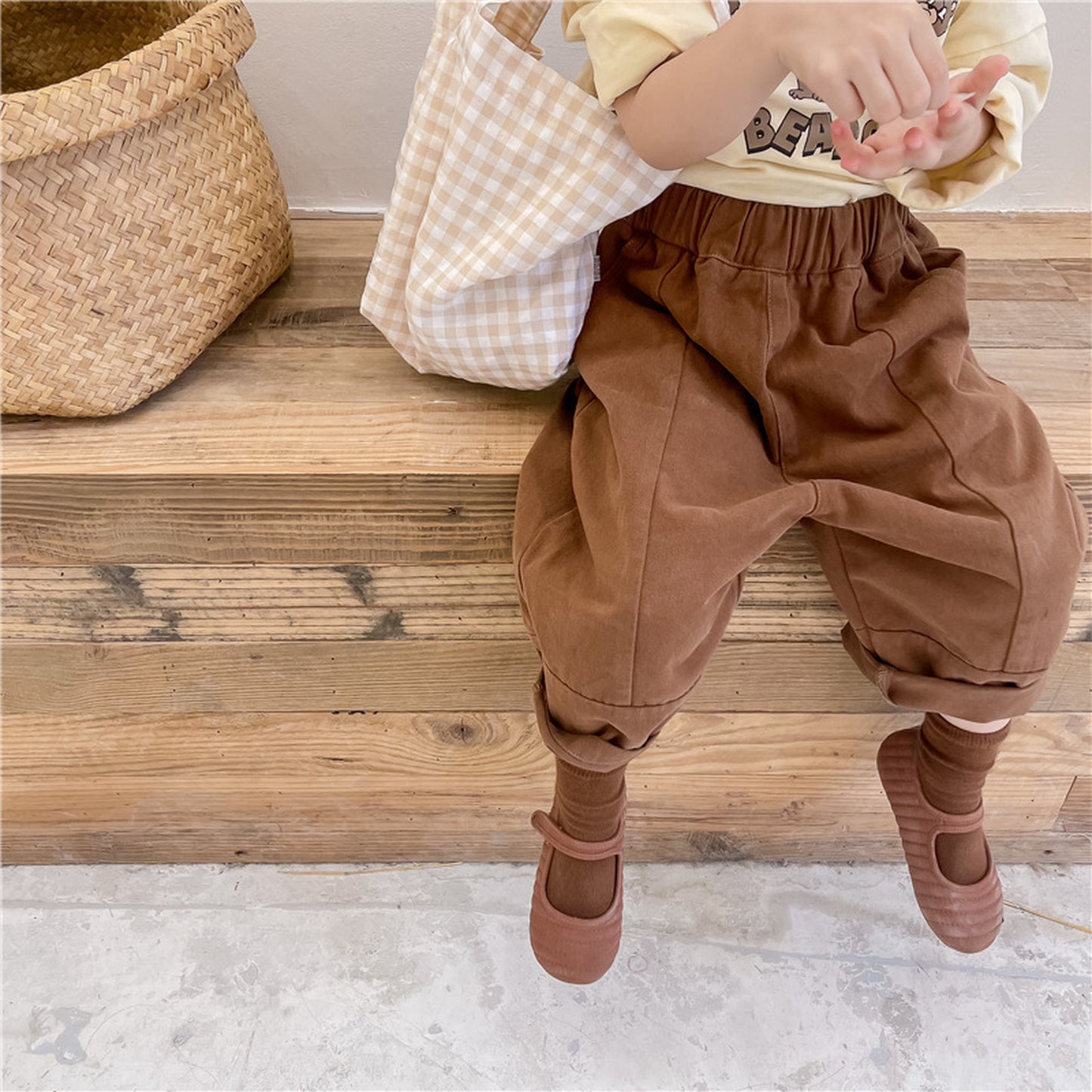 -キッズ ルーズ パンツ【mh0000331】 - mamahalo shop - ロングパンツ・スウェットパンツ -  べビー服 - 子供服 - 男の子 - 女の子