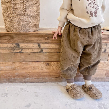 -キッズ みずたまドット 厚手 パンツ【mh0000255】 - mamahalo shop - ロングパンツ・スウェットパンツ -  べビー服 - 子供服 - 男の子 - 女の子