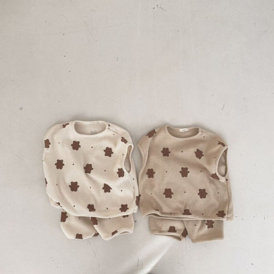 -キッズ くま セットアップ【mh0000448】 - mamahalo shop - ノースリーブセットアップ -  べビー服 - 子供服 - 男の子 - 女の子