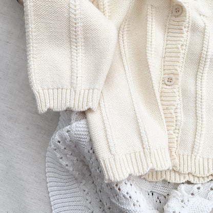 -ベビー キッズ ニット フラワー 刺繍 カーディガン【mh0000248】 - mamahalo shop - カーディガン・パーカー -  べビー服 - 子供服 - 男の子 - 女の子