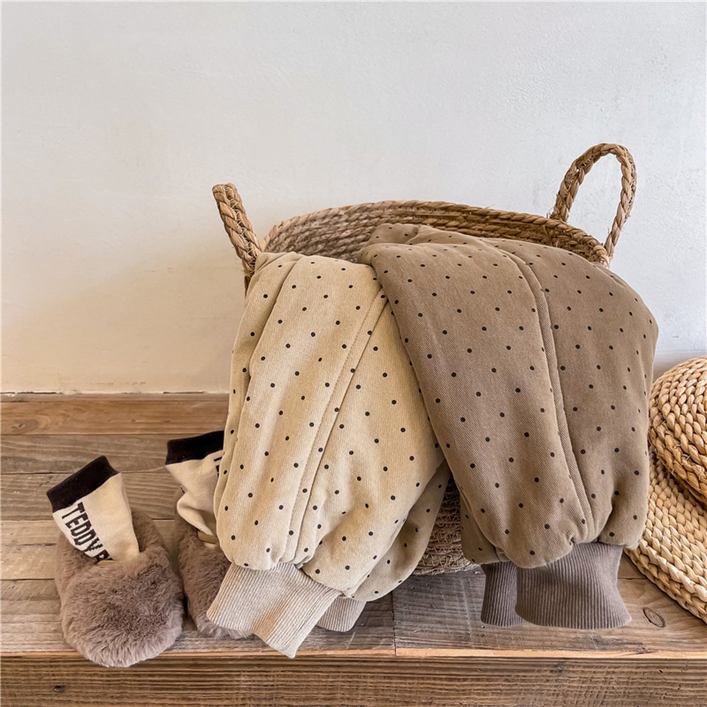 -キッズ みずたまドット 厚手 パンツ【mh0000255】 - mamahalo shop - ロングパンツ・スウェットパンツ -  べビー服 - 子供服 - 男の子 - 女の子