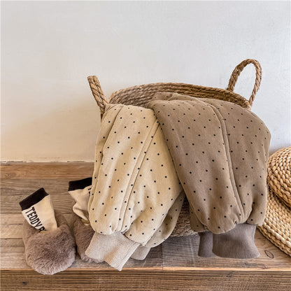 -キッズ みずたまドット 厚手 パンツ【mh0000255】 - mamahalo shop - ロングパンツ・スウェットパンツ -  べビー服 - 子供服 - 男の子 - 女の子