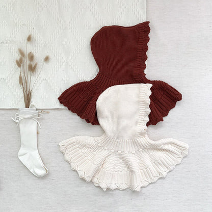 -ベビー キッズ レース ニット フーディ ボレロ ポンチョ【mh0000257】 - mamahalo shop - ショール -  べビー服 - 子供服 - 男の子 - 女の子