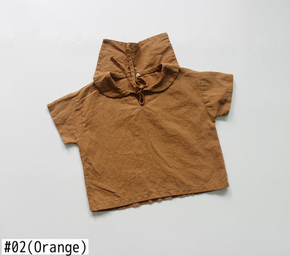 -キッズ セーラーカラー トップス 長袖ブラウス - mamahalo shop - 半袖シャツ・ブラウス -  べビー服 - 子供服 - 男の子 - 女の子