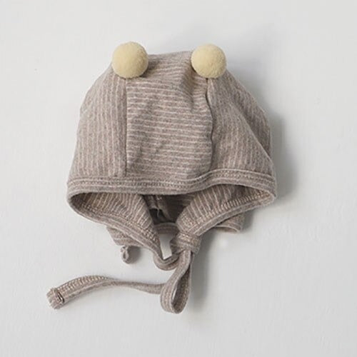 -ベビー ボーダー 足つき ロンパース ぽんぽん帽子 セット【mh0000050】 - mamahalo shop - 長袖ロンパース -  べビー服 - 子供服 - 男の子 - 女の子