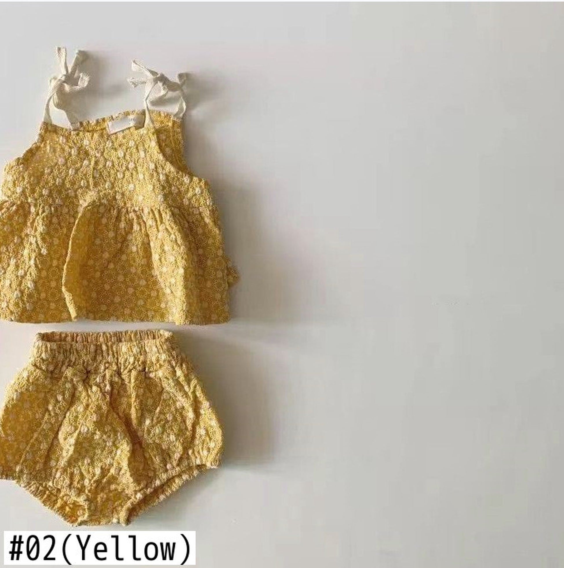 -ベビー セットアップ キャミソール + ブルマ フラワー レース 刺繍 - mamahalo shop - ノースリーブセットアップ -  べビー服 - 子供服 - 男の子 - 女の子