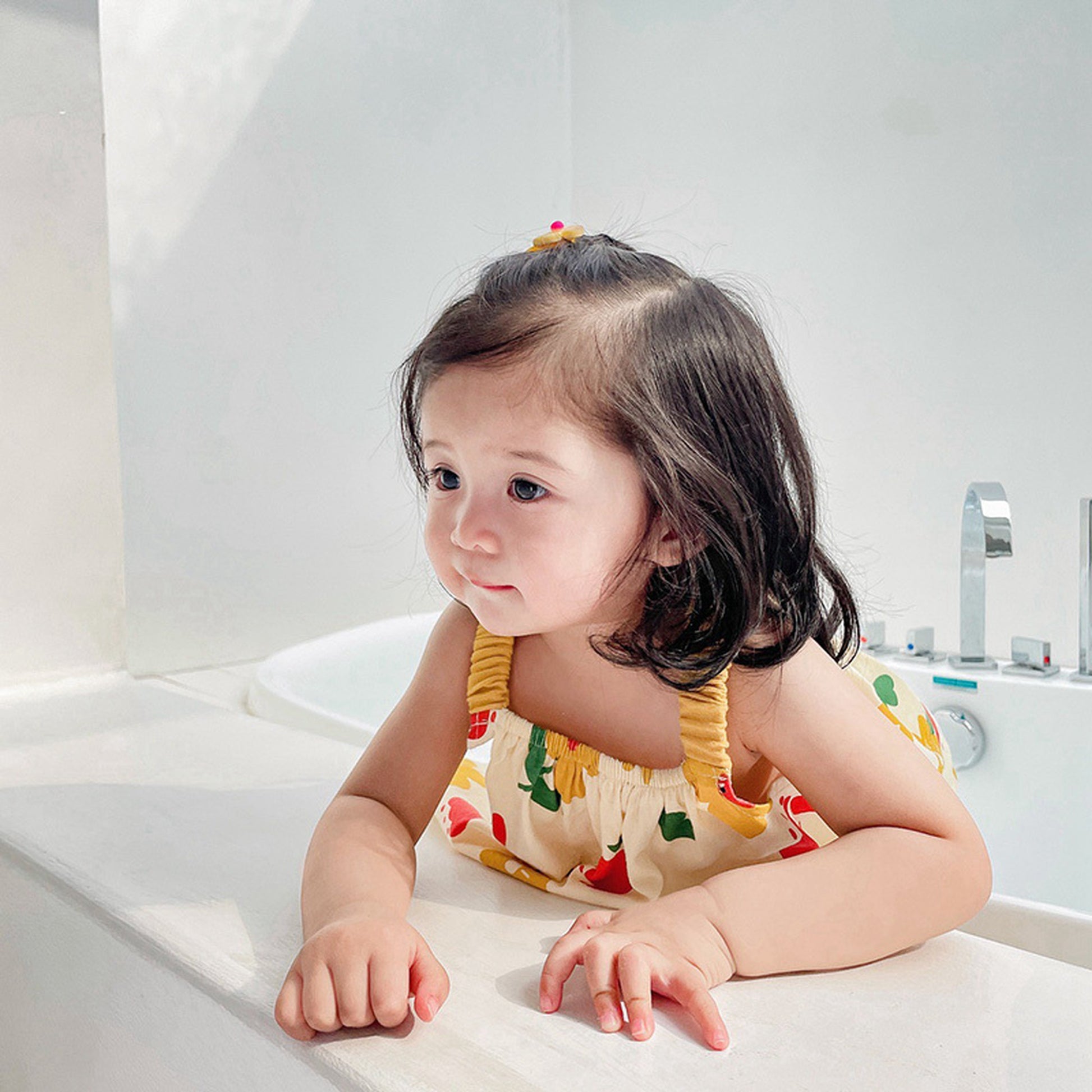 -ベビー フラワー セットアップ キャミソール トップス ブルマ パンツ - mamahalo shop - ノースリーブセットアップ -  べビー服 - 子供服 - 男の子 - 女の子