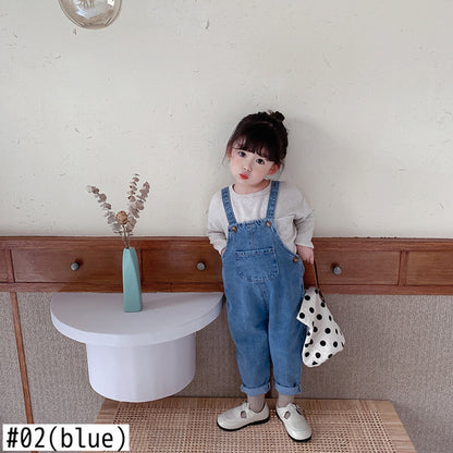 -キッズ デニム オーバーオール【mh0000549】 - mamahalo shop - オーバーオール -  べビー服 - 子供服 - 男の子 - 女の子