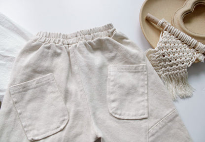 -キッズ コットンリネン パンツ【mh0000220】 - mamahalo shop - ロングパンツ・スウェットパンツ -  べビー服 - 子供服 - 男の子 - 女の子