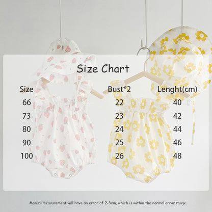 -ベビー フラワー ロンパース 帽子 セット【mh0000318】 - mamahalo shop - ノースリーブロンパース -  べビー服 - 子供服 - 男の子 - 女の子