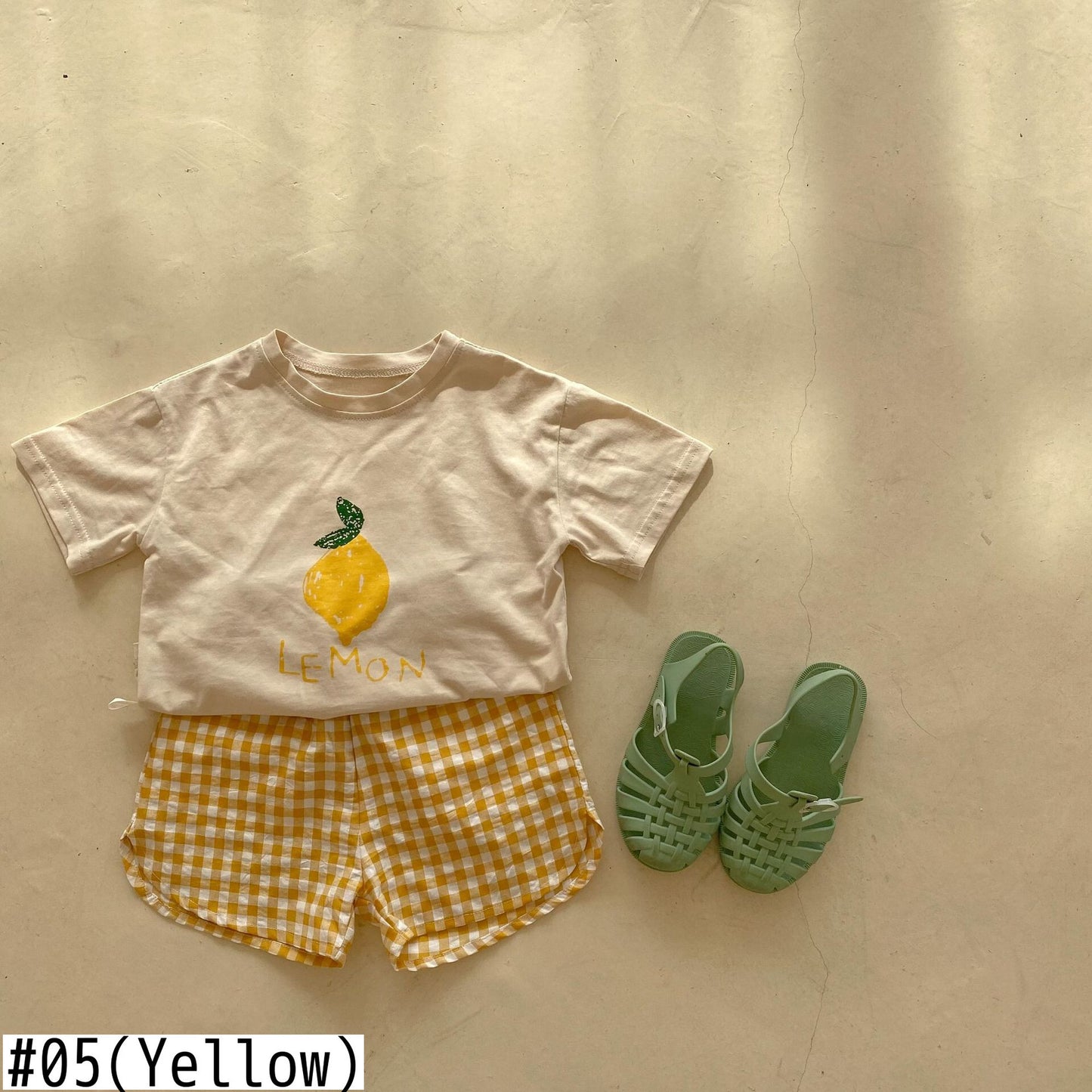 -キッズ フルーツ セットアップ Tシャツ チェック パンツ 48902210 - mamahalo shop - 半袖セットアップ -  べビー服 - 子供服 - 男の子 - 女の子