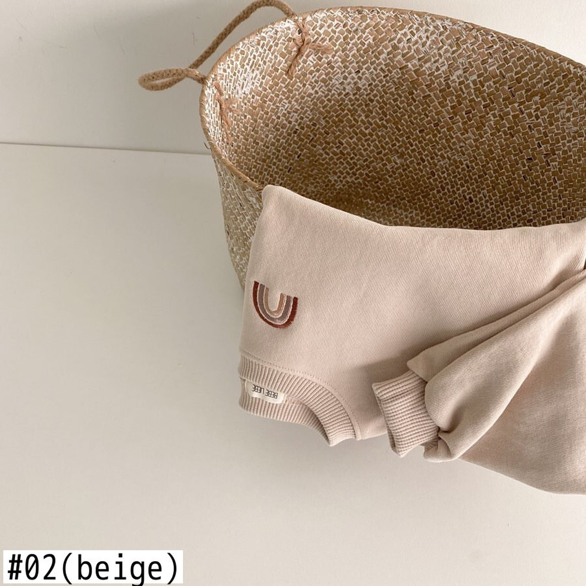 -ベビーキッズトップス スウェットシャツ レインボー 刺繍 トレーナー 2カラー【mh0000204】 - mamahalo shop - トレーナー・フーディ -  べビー服 - 子供服 - 男の子 - 女の子