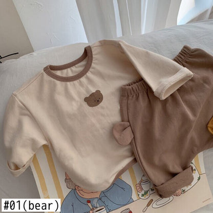 -ベビー アニマル セットアップ トップス パンツ - mamahalo shop - 長袖セットアップ -  べビー服 - 子供服 - 男の子 - 女の子