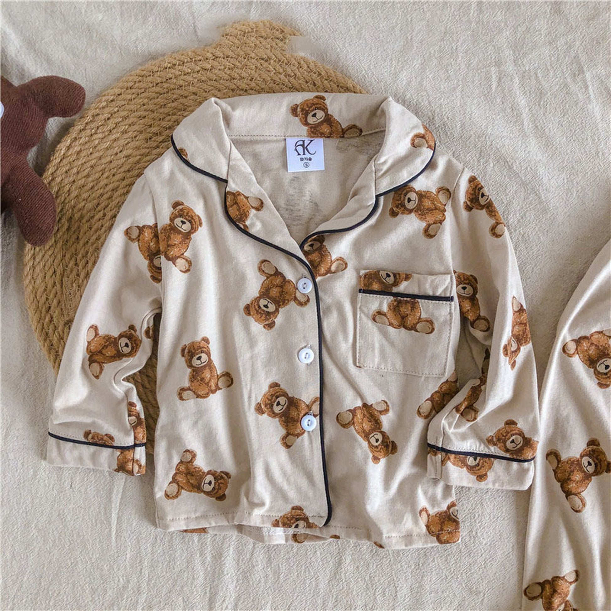 -キッズ くま 長袖パジャマセット【mh0000408】 - mamahalo shop - 長袖パジャマ -  べビー服 - 子供服 - 男の子 - 女の子