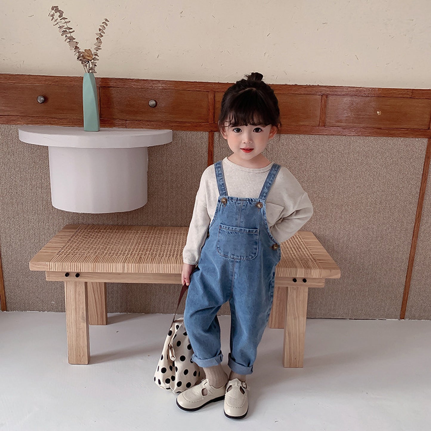 -キッズ デニム オーバーオール【mh0000549】 - mamahalo shop - オーバーオール -  べビー服 - 子供服 - 男の子 - 女の子