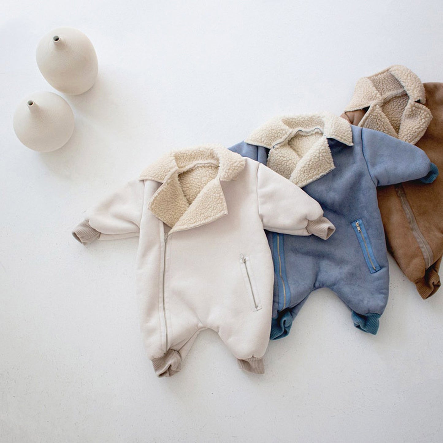 -ベビー ボアフリース アウター ジャンプスーツ【mh0000219】 - mamahalo shop - アウタージャンプスーツ -  べビー服 - 子供服 - 男の子 - 女の子