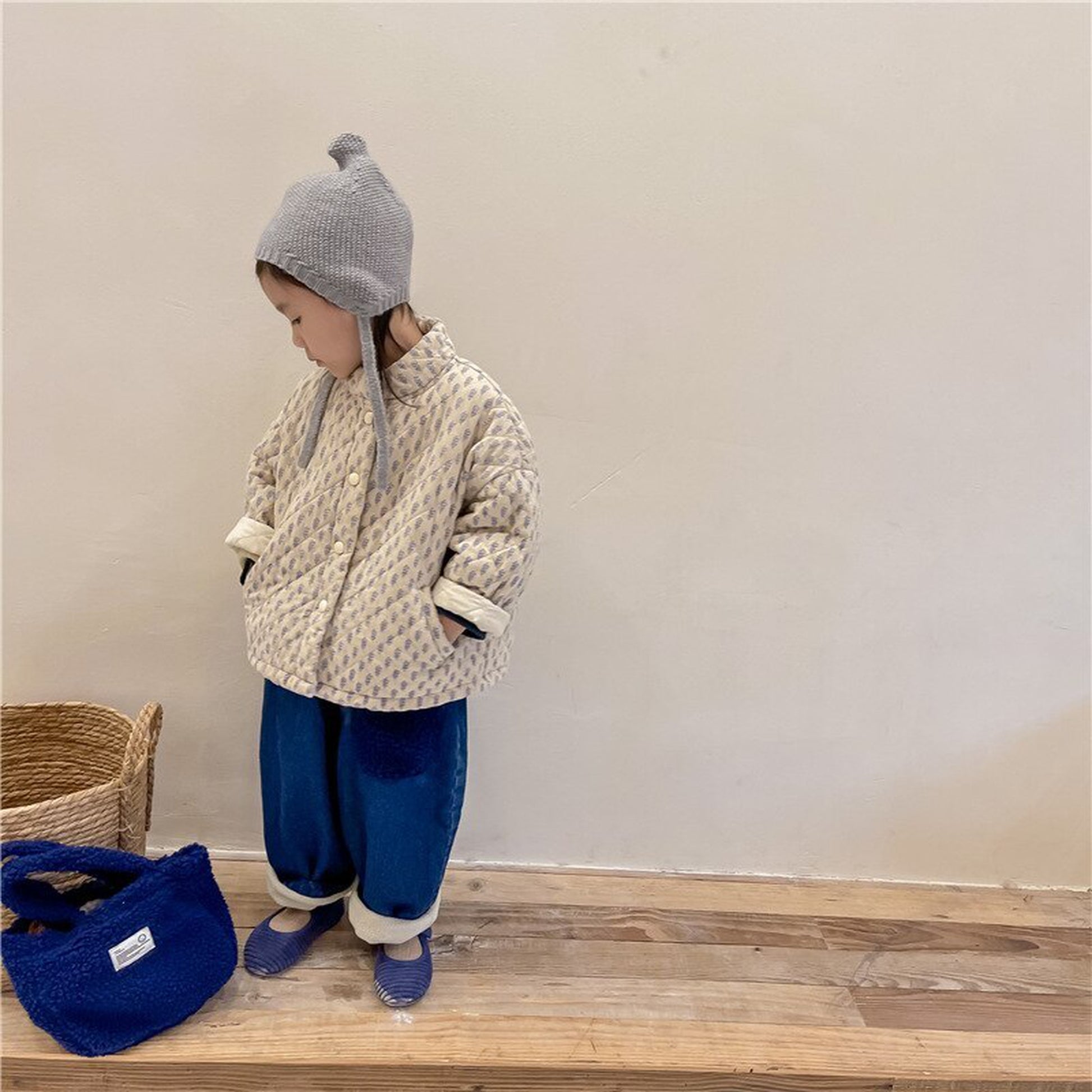 -キッズ プロバンス リーフ キルティング ジャケット アウター【mh0000284】 - mamahalo shop - ショートコート・ジャケット・ジャンパー -  べビー服 - 子供服 - 男の子 - 女の子