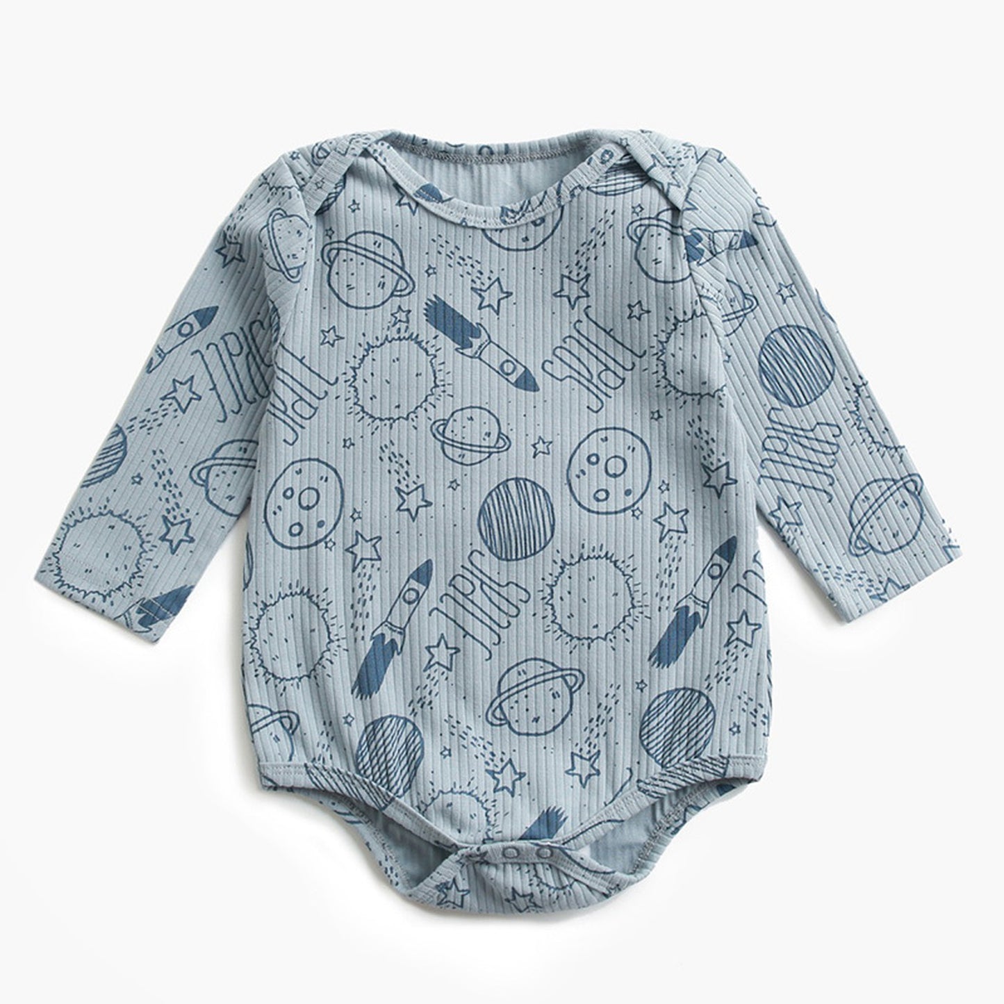 -ベビー ポテト くるま プリント 長袖 ロンパース【mh0000468】 - mamahalo shop - 長袖ロンパース -  べビー服 - 子供服 - 男の子 - 女の子