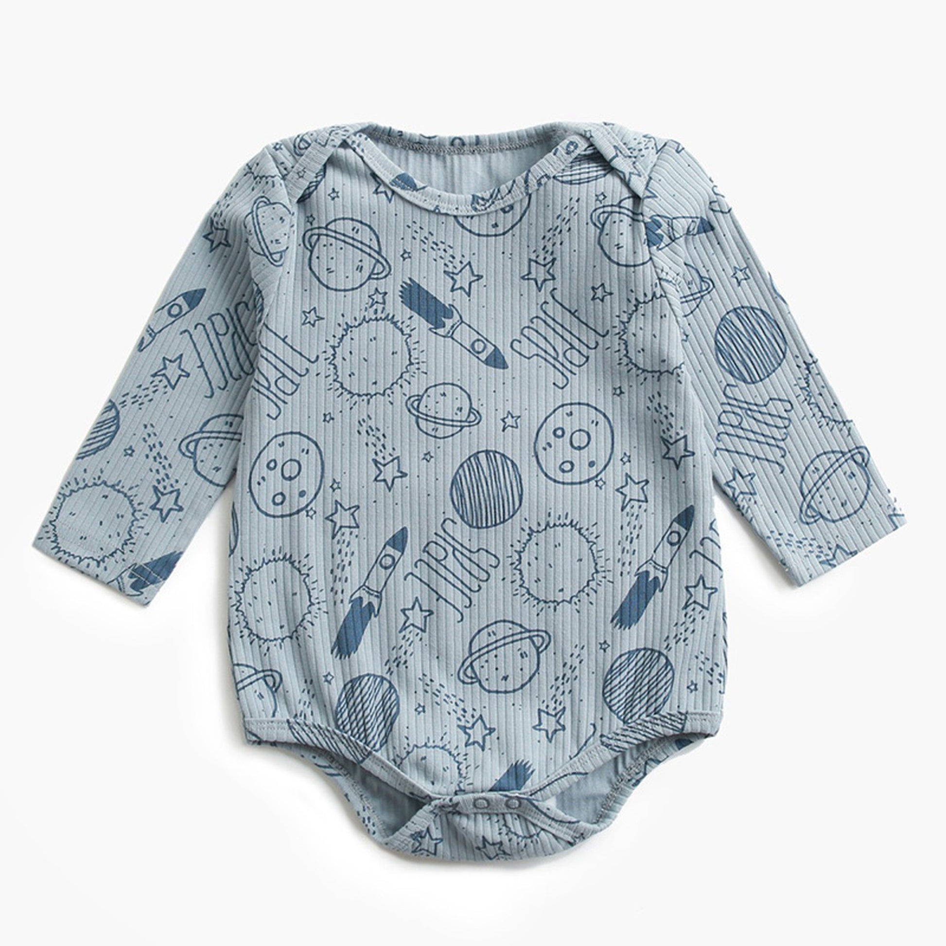 -ベビー ポテト くるま プリント 長袖 ロンパース【mh0000468】 - mamahalo shop - 長袖ロンパース -  べビー服 - 子供服 - 男の子 - 女の子