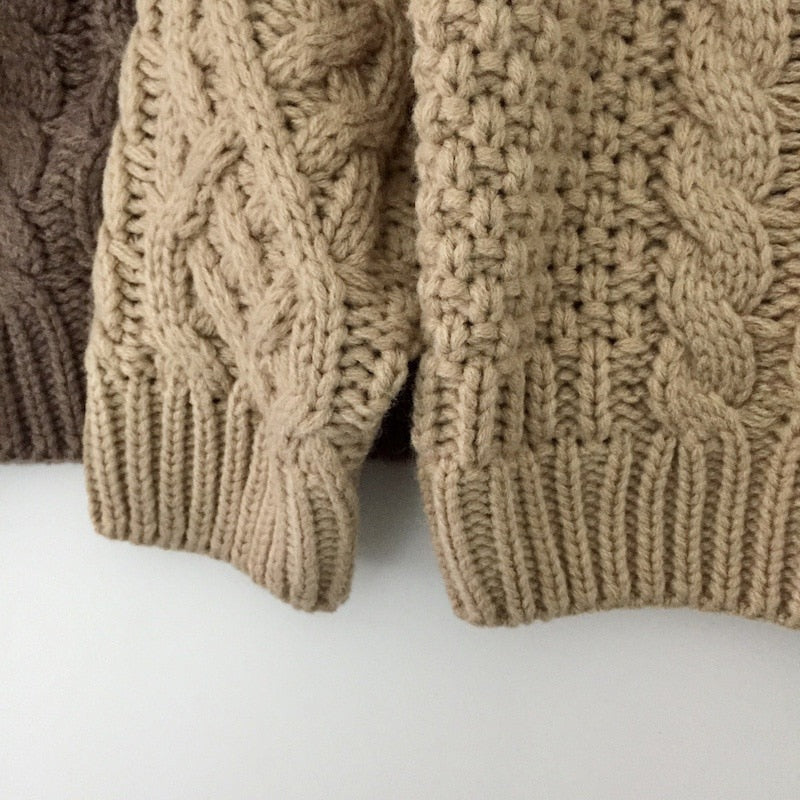 -キッズ ケーブル編み ニット セーター - mamahalo shop - ニット・セーター -  べビー服 - 子供服 - 男の子 - 女の子