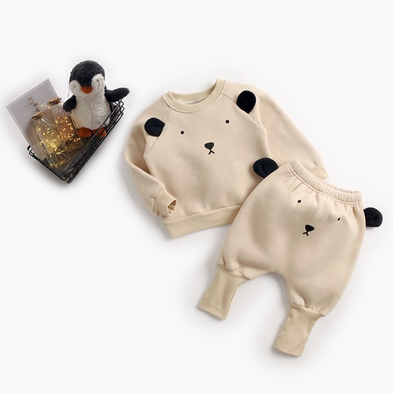 -ベビー セットアップ 耳付き トレーナー パンツ くま ブタ パンダ 鹿【mh0001435】 - mamahalo shop - 長袖セットアップ -  べビー服 - 子供服 - 男の子 - 女の子