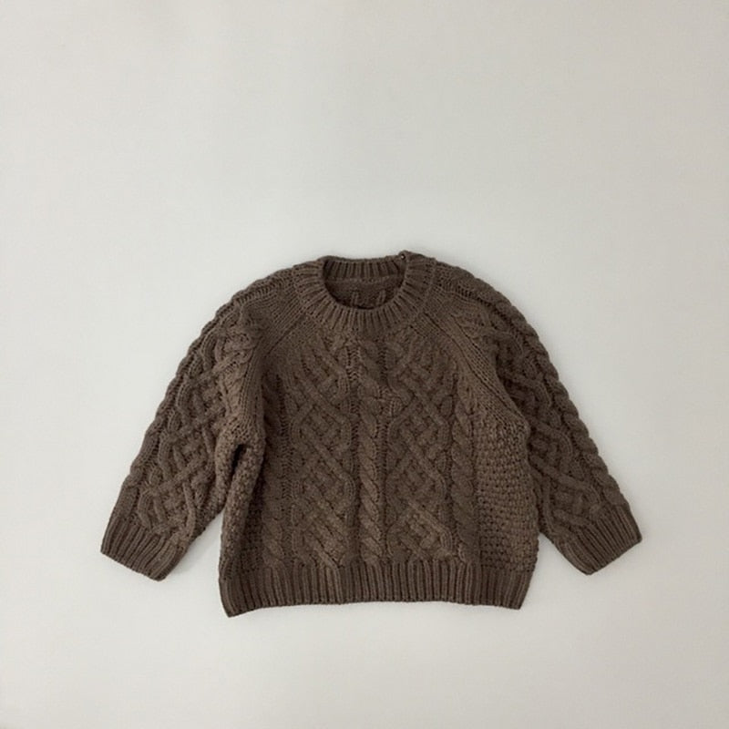 -キッズ ケーブル編み ニット セーター - mamahalo shop - ニット・セーター -  べビー服 - 子供服 - 男の子 - 女の子