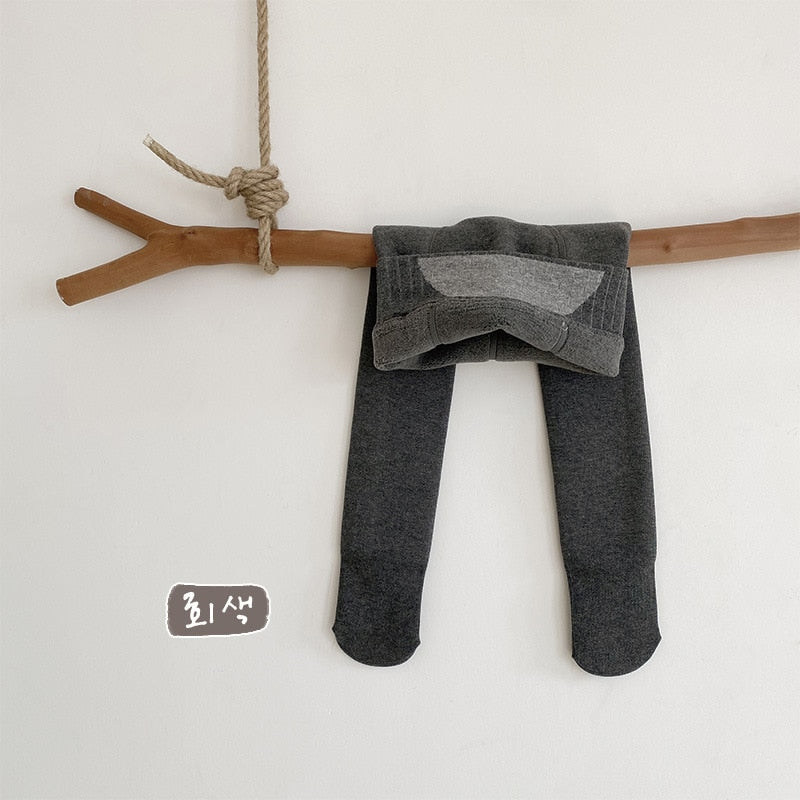 -キッズ ジュニア 裏起毛 厚手 レギンス タイツ - mamahalo shop - レギンスパンツ -  べビー服 - 子供服 - 男の子 - 女の子