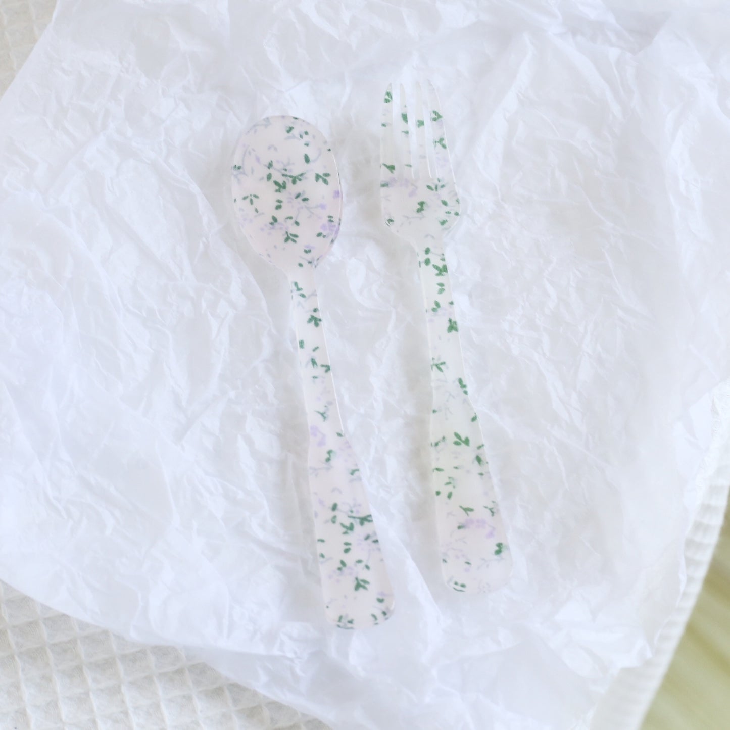 -# フォーク スプーン チェック 水玉 フラワー 食器 カトラリー【mh0001025】 - mamahalo shop - カトラリー -  べビー服 - 子供服 - 男の子 - 女の子