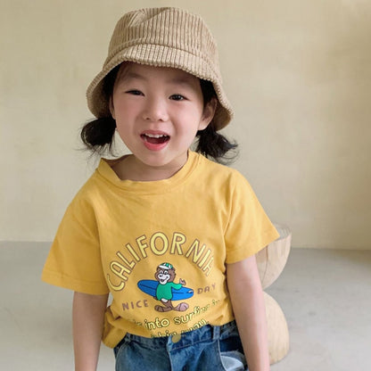 -☺︎ キッズ くま ベア プリント 半袖 Tシャツ トップス - mamahalo shop - 半袖Tシャツ -  べビー服 - 子供服 - 男の子 - 女の子