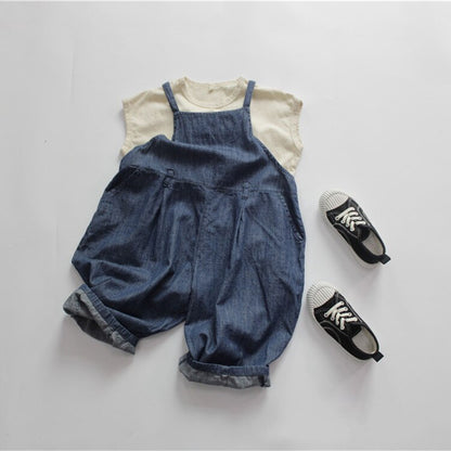 -キッズ レターロゴ ノースリーブ Tシャツ - mamahalo shop - タンクトップ・キャミソール・ノースリーブトップス -  べビー服 - 子供服 - 男の子 - 女の子