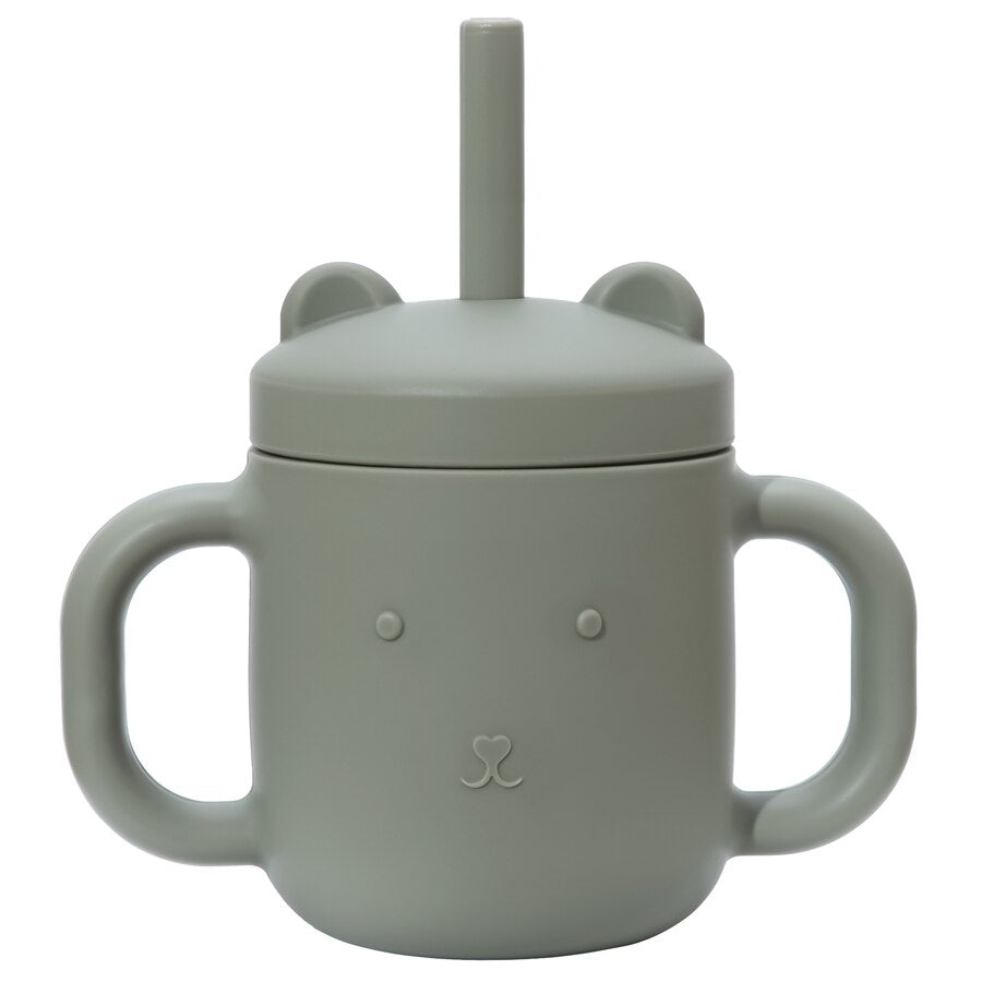 -シリコン ストロー付き カップ コップ - mamahalo shop - ベビーキッズ食器 -  べビー服 - 子供服 - 男の子 - 女の子