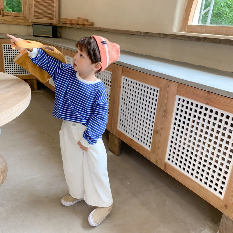-キッズ ボーダー Tシャツ ワンピース お揃い コーデ - mamahalo shop - 長袖ワンピース -  べビー服 - 子供服 - 男の子 - 女の子