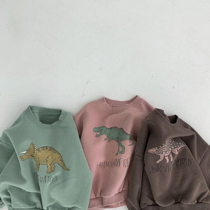 -ベビー 恐竜 ダイナソー 裏起毛 スウェット ロンパース - mamahalo shop - 長袖ロンパース -  べビー服 - 子供服 - 男の子 - 女の子