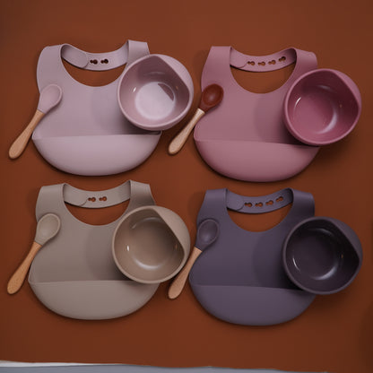 -# 3点セット シリコン 吸盤 ボウル スプーン スタイ ビブ【mh0001588】 - mamahalo shop - ベビーキッズ食器 -  べビー服 - 子供服 - 男の子 - 女の子