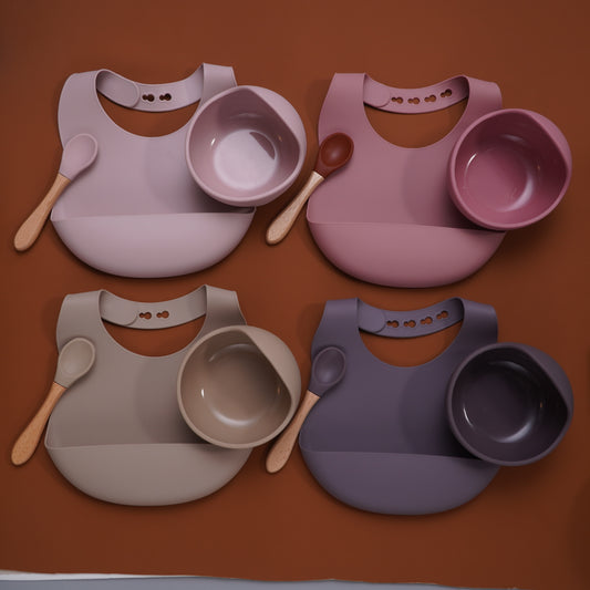 -# 3点セット シリコン 吸盤 ボウル スプーン スタイ ビブ【mh0001588】 - mamahalo shop - ベビーキッズ食器 -  べビー服 - 子供服 - 男の子 - 女の子