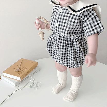 -# ベビー セーラーカラーTシャツ + ブルマ セットアップ【mh0000040】 - mamahalo shop - 半袖セットアップ -  べビー服 - 子供服 - 男の子 - 女の子