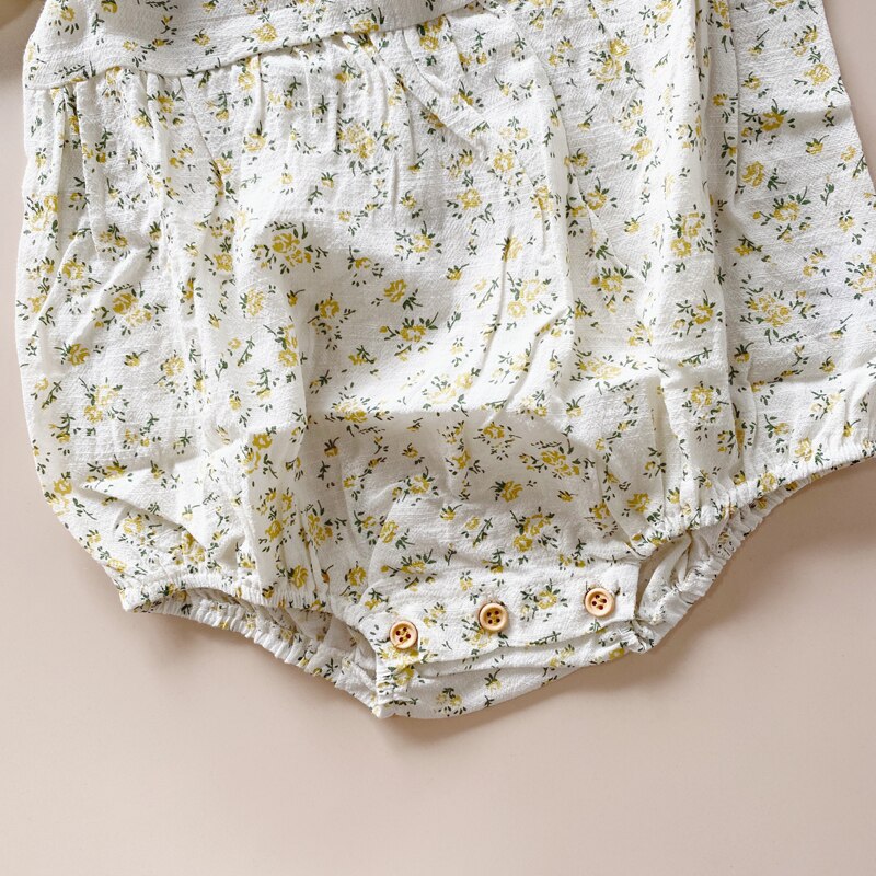 -ベビー フラワー 長袖 ロンパース レース ビブスタイ - mamahalo shop - 長袖ロンパース -  べビー服 - 子供服 - 男の子 - 女の子