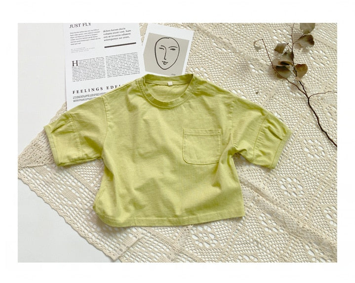 -キッズ ルーズ シンプル 半袖 Tシャツ - mamahalo shop - 半袖Tシャツ -  べビー服 - 子供服 - 男の子 - 女の子