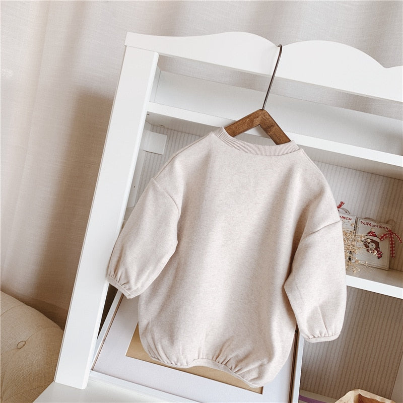 -キッズ にんじん ロング スウェットシャツ ワンピース - mamahalo shop - 長袖Tシャツ -  べビー服 - 子供服 - 男の子 - 女の子