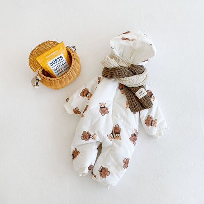 -ベビー くま ベア フーディ アウター ジャンプスーツ - mamahalo shop - アウタージャンプスーツ -  べビー服 - 子供服 - 男の子 - 女の子