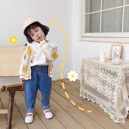 -キッズ レース ダブルカラー 長袖 ブラウス シャツ トップス - mamahalo shop - 長袖シャツ・ブラウス -  べビー服 - 子供服 - 男の子 - 女の子