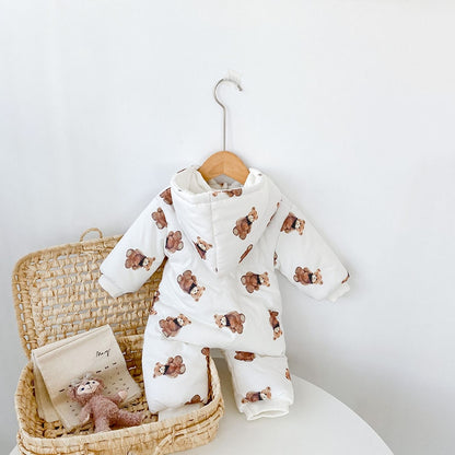 -ベビー くま ベア フーディ アウター ジャンプスーツ - mamahalo shop - アウタージャンプスーツ -  べビー服 - 子供服 - 男の子 - 女の子