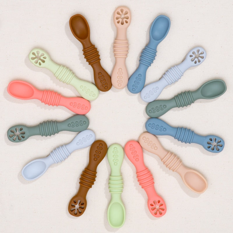 -# 2〜3本セット ベビー スプーン フォーク セット シリコン トレーニング【mh0001127】 - mamahalo shop - ベビーキッズ食器 -  べビー服 - 子供服 - 男の子 - 女の子