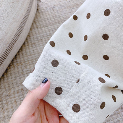 -キッズ コットンリネン みずたま ルーズ クロップドパンツ - mamahalo shop - ハーフパンツ・ショートパンツ -  べビー服 - 子供服 - 男の子 - 女の子