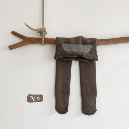 -キッズ ジュニア 裏起毛 厚手 レギンス タイツ - mamahalo shop - レギンスパンツ -  べビー服 - 子供服 - 男の子 - 女の子