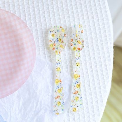 -# フォーク スプーン チェック 水玉 フラワー 食器 カトラリー【mh0001025】 - mamahalo shop - カトラリー -  べビー服 - 子供服 - 男の子 - 女の子